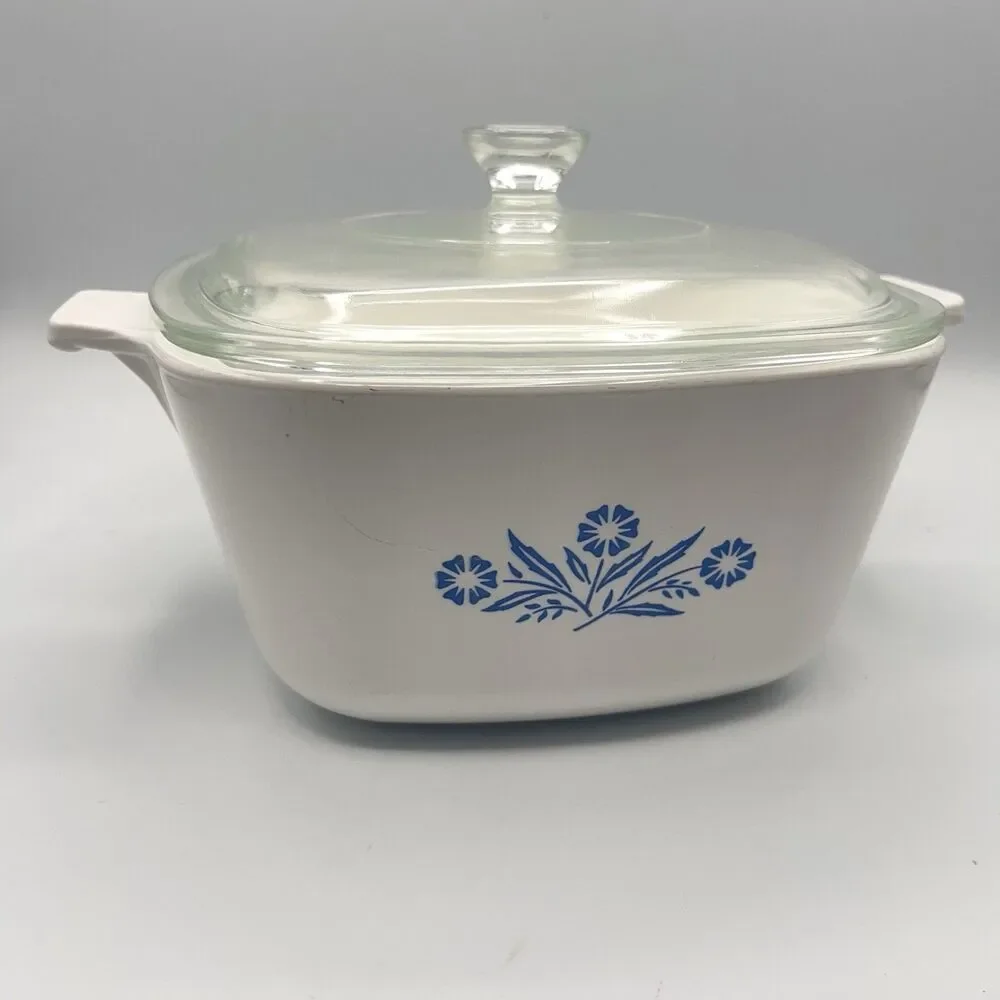 Vintage CorningWare 1 3/4 Qt P-1 3/4-B Casserole Lid P-7-C Cornflower Blue 1966
